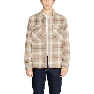 Hamaki-ho Plaid Flannel Shirt Classic Fit Men Beige Shirts